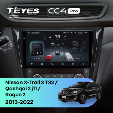 Штатная магнитола Teyes CC4 Pro 12/256 Nissan Qashqai 2 J11 (2013-2022) F3 Тип-C