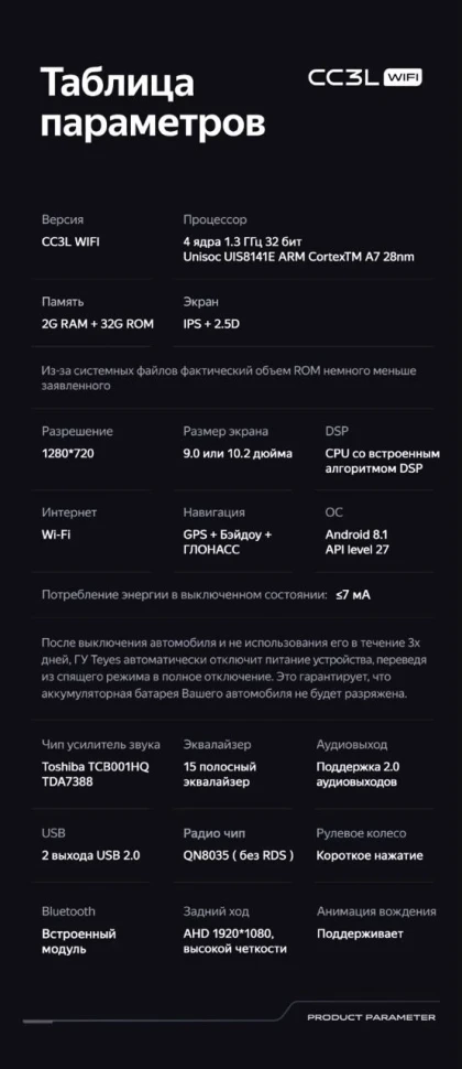 Штатная магнитола Teyes CC3L WiFi 2/32 Kia Sportage 3 SL (2010-2016) Тип-A