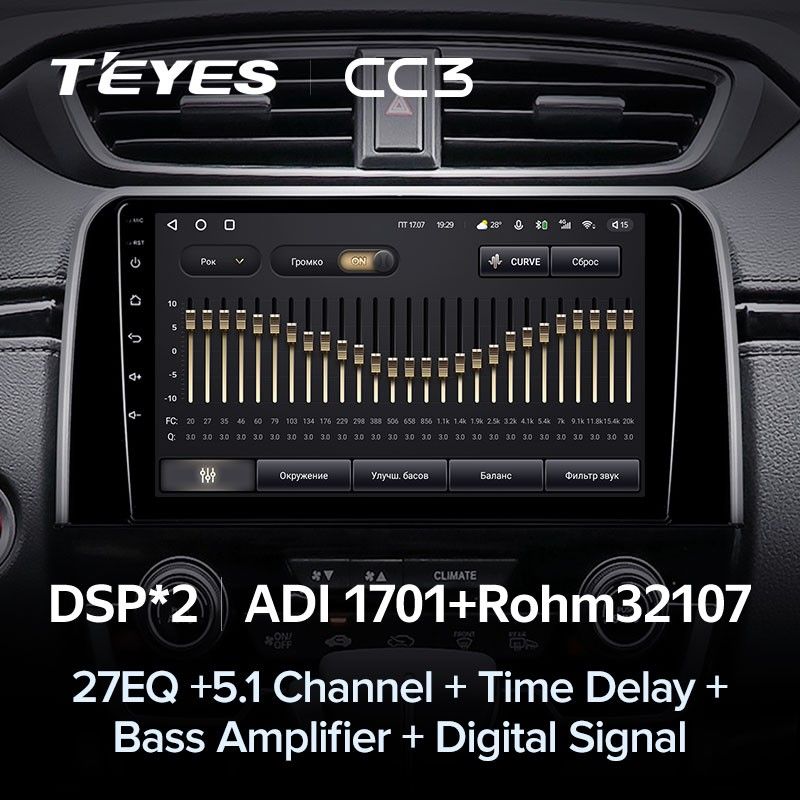 Штатная магнитола Teyes CC3 4/32 Honda CR-V 5 RT RW (2017-2022)