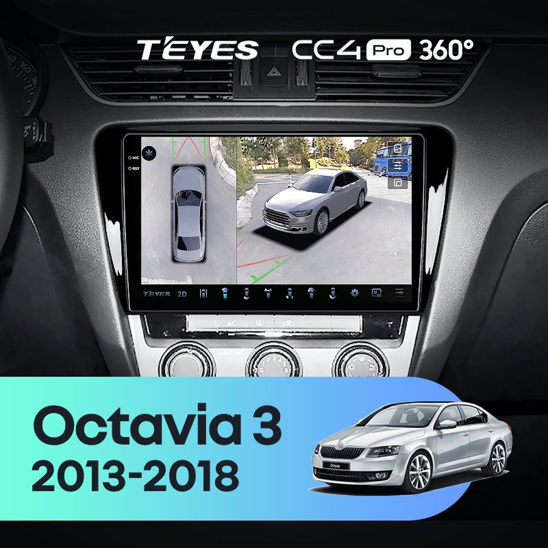 Штатная магнитола Teyes CC4 Pro 360 8/128 Skoda Octavia 3 A7 (2013-2018) Тип-A
