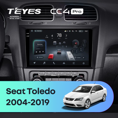 Штатная магнитола Teyes CC4 Pro 12/256 Seat Toledo (2004-2019)
