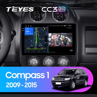 Штатная магнитола Teyes CC3 2K 4/32 Jeep Compass 1 MK (2009-2015)
