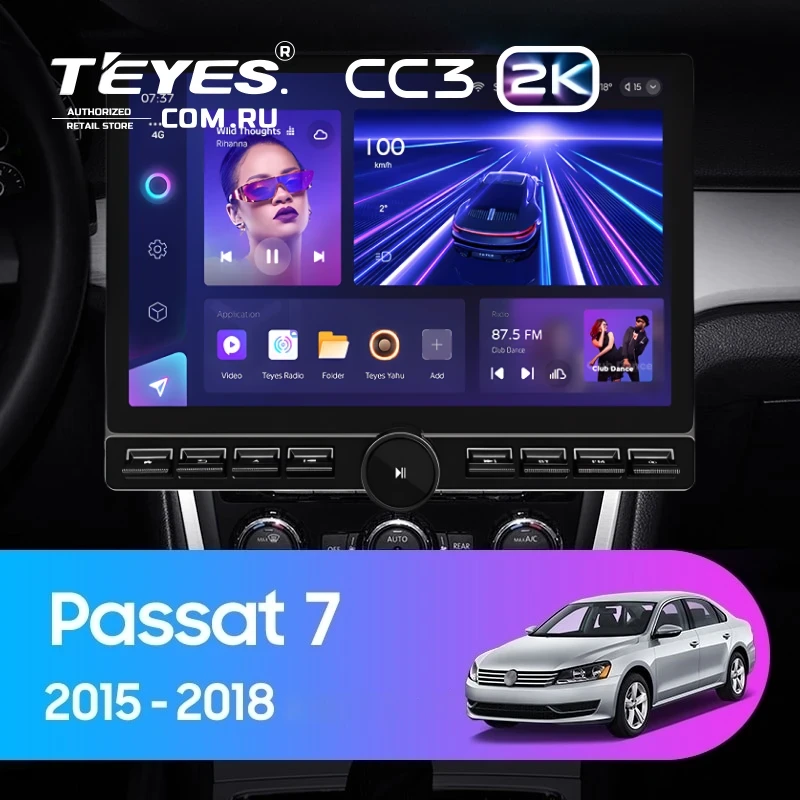 Штатная магнитола Teyes CC3 2K 6/128 Volkswagen Passat 7 B7 NMS (2015-2018) F2 (13" с кнопками)