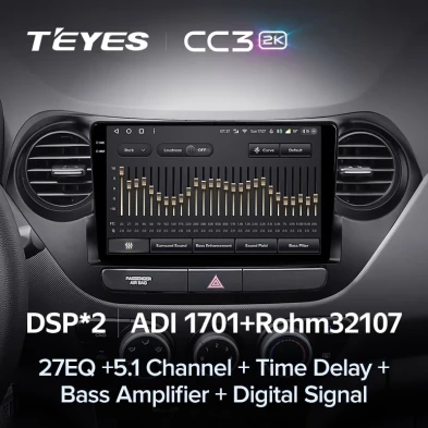 Штатная магнитола Teyes CC3 2K 4/32 Hyundai i10 (2013-2016)