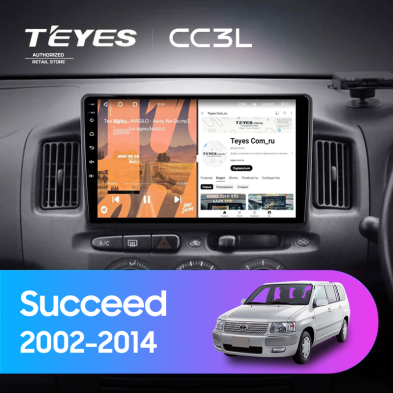 Штатная магнитола Teyes CC3L 4/64 Toyota Succeed (2002-2014) Правый руль