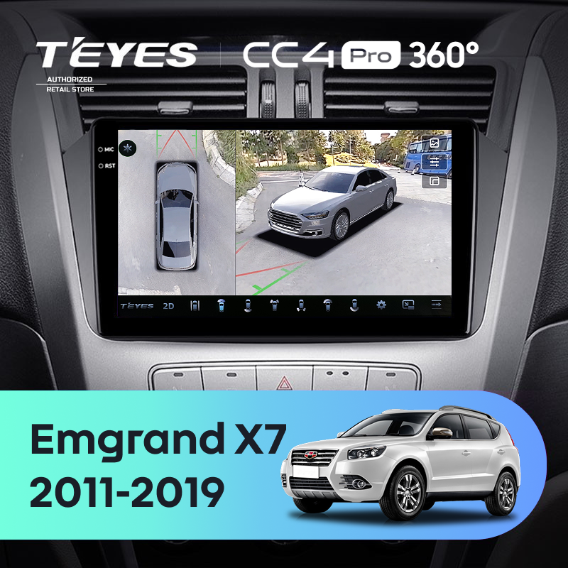 Штатная магнитола Teyes CC4 Pro 360 8/128 Geely Emgrand X7 1 GX7 EX7 (2011-2019)