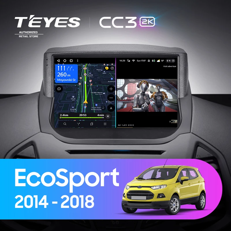 Штатная магнитола Teyes CC3 2K 360 6/128 Ford EcoSport (2014-2018)