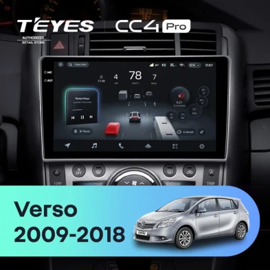 Штатная магнитола Teyes CC4 Pro 8/128 Toyota Verso R20 (2009-2018) F1