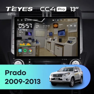 Штатная магнитола Teyes CC4 Pro 12/256 Toyota Land Cruiser Prado 150 (2009-2013) F2 Тип-B (13")