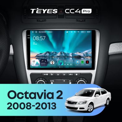 Штатная магнитола Teyes CC4 Pro 12/256 Skoda Octavia 2 A5 (2008-2013) Серая