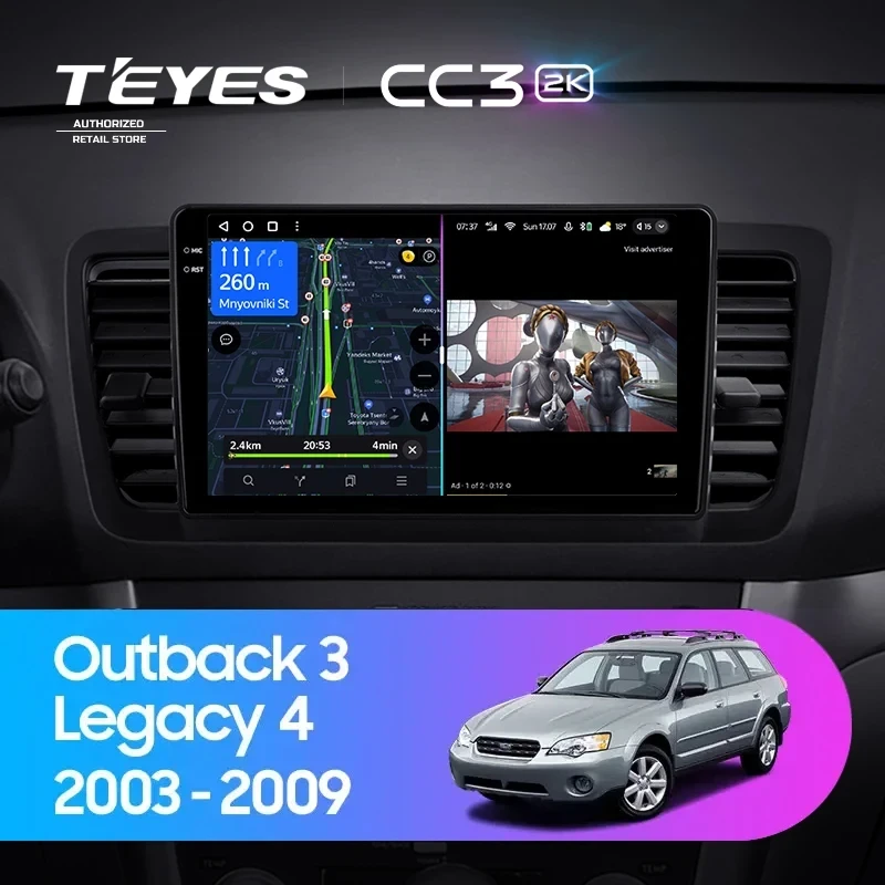 Штатная магнитола Teyes CC3 2K 360 6/128 Subaru Outback 3 (2003-2009)