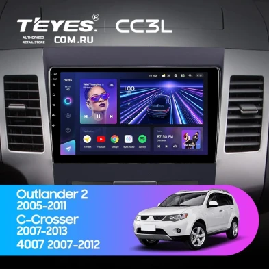 Штатная магнитола Teyes CC3L 4/32 Mitsubishi Outlander 2 (2005-2011) Декор Тип-A