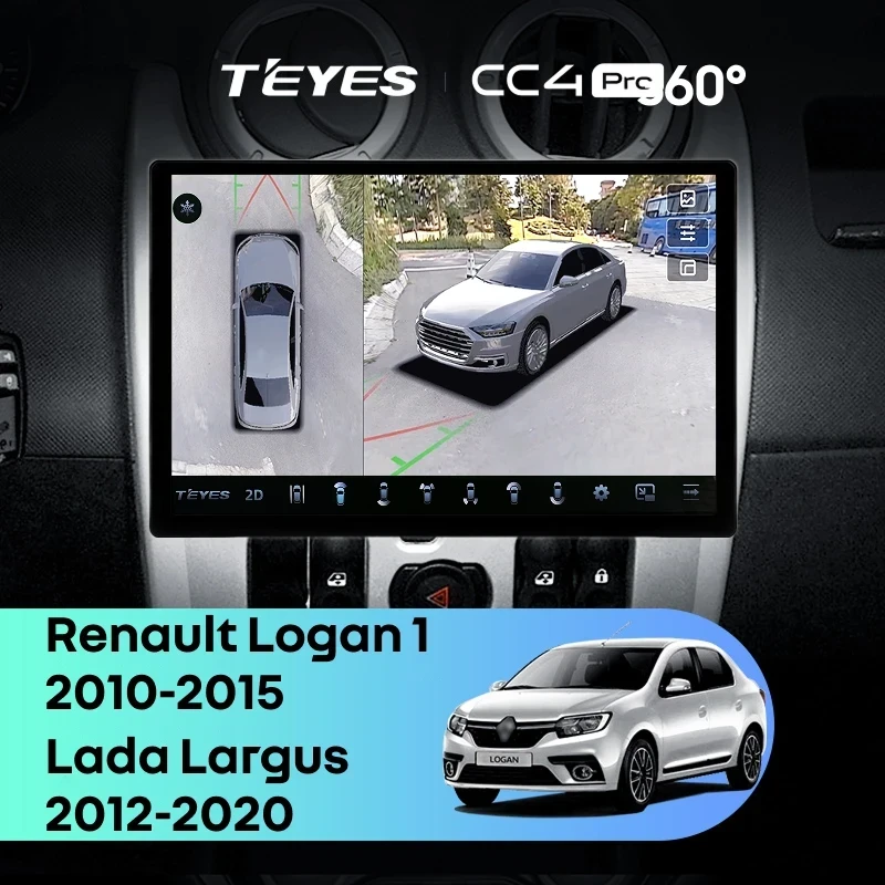 Штатная магнитола Teyes CC4 Pro 360 8/128 Renault Logan 1 (2010-2015) (13")