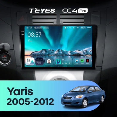 Штатная магнитола Teyes CC4 Pro 12/256 Toyota Yaris 2 XP90 (2005-2012) F2