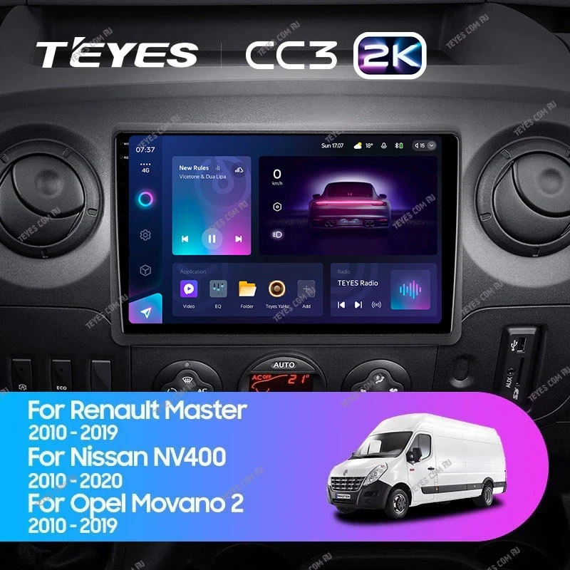 Штатная магнитола Teyes CC3 2K 4/32 Opel Movano 2 (2010-2019) F1