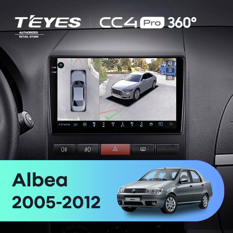 Штатная магнитола Teyes CC4 Pro 360 8/128 Fiat Albea (2005-2012)