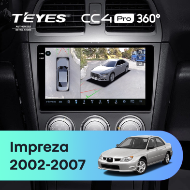 Штатная магнитола Teyes CC4 Pro 360 12/256 Subaru Impreza GD GG (2002-2007)