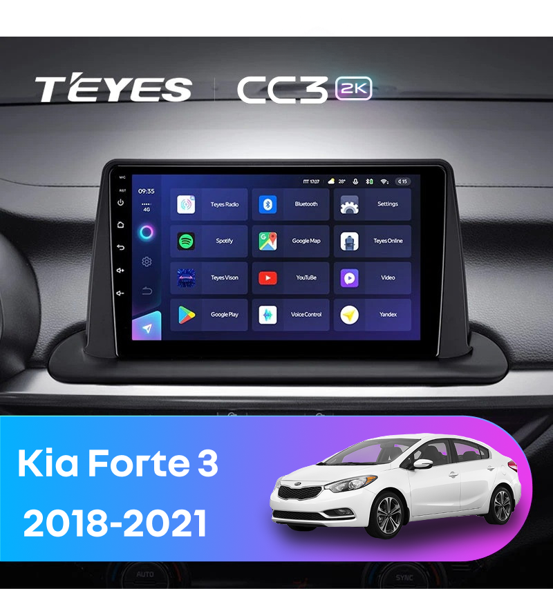 Штатная магнитола Teyes CC3 2K 4/64 Kia Forte 3 (2018-2021)