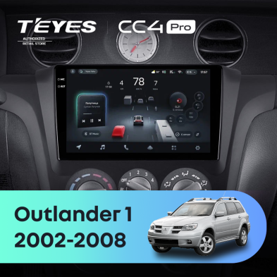 Штатная магнитола Teyes CC4 Pro 12/256 Mitsubishi Outlander 1 (2002-2008) F1