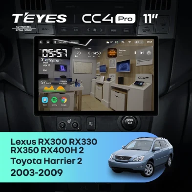 Штатная магнитола Teyes CC4 Pro 12/256 Toyota Harrier (2003-2009) F3 (11")