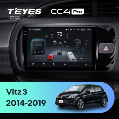 Штатная магнитола Teyes CC4 Pro 8/128 Toyota Vitz III XP130 (2014-2019) Правый руль