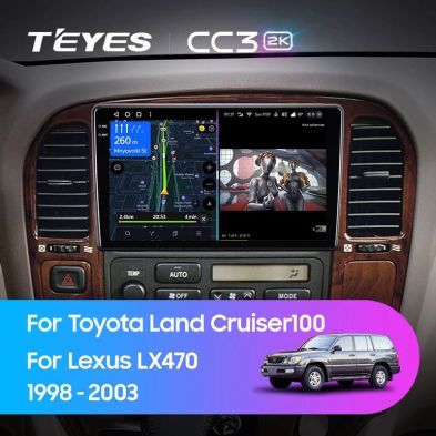 Штатная магнитола Teyes CC3 2K 360 6/128 Toyota Land Cruiser 100 (1998-2003) F1