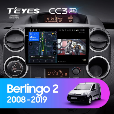 Штатная магнитола Teyes CC3 2K 360 6/128 Citroen Berlingo 2 B9 (2008-2019)