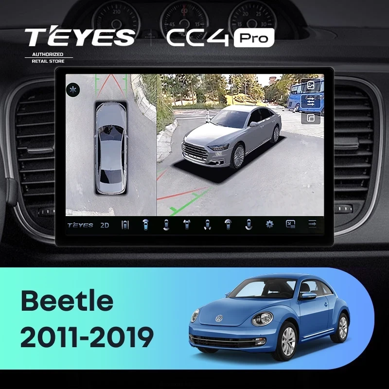 Штатная магнитола Teyes CC4 Pro 360 12/256 Volkswagen Beetle A5 (2011-2019) (13")