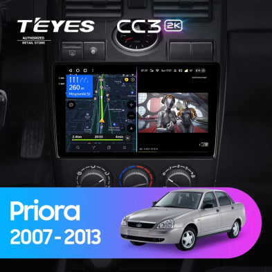 Штатная магнитола Teyes CC3 2K 4/64 Lada Priora 1 (2007-2013) F2 (черная)