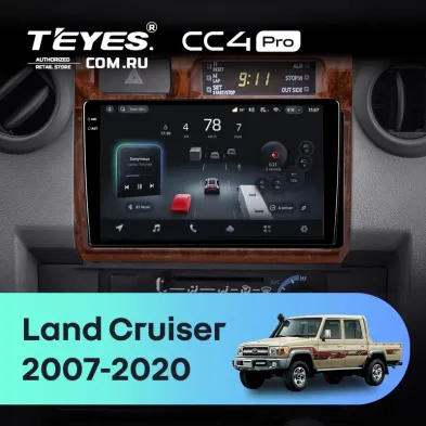 Штатная магнитола Teyes CC4 Pro 8/128 Toyota Land Cruiser 70 Series LC 79 (2007-2020) (Дерево)