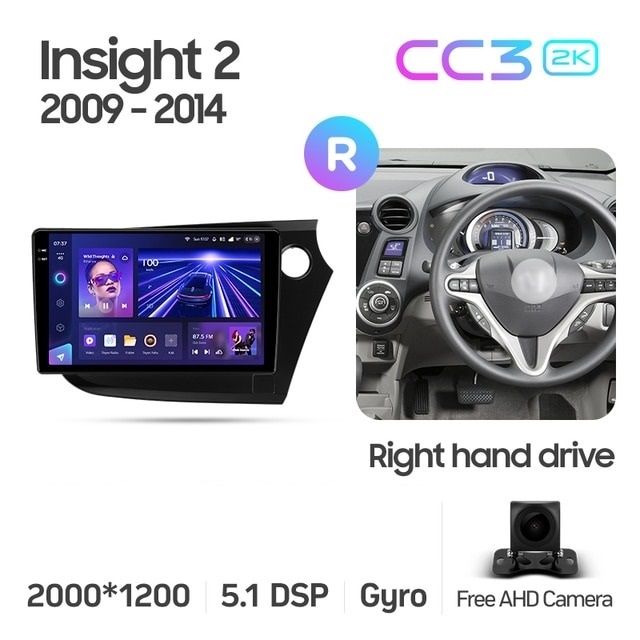 Штатная магнитола Teyes CC3 2K 4/64 Honda Insight 2 (2009-2014) Правый руль
