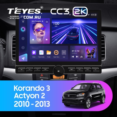 Штатная магнитола Teyes CC3 2K 6/128 SsangYong Korando 3 (2010-2013) (13" с кнопками)