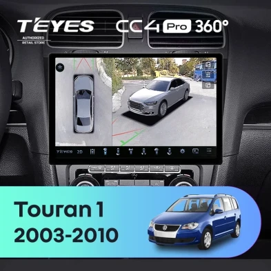 Штатная магнитола Teyes CC4 Pro 360 8/128 Volkswagen Touran 1 (2003-2010) (11")