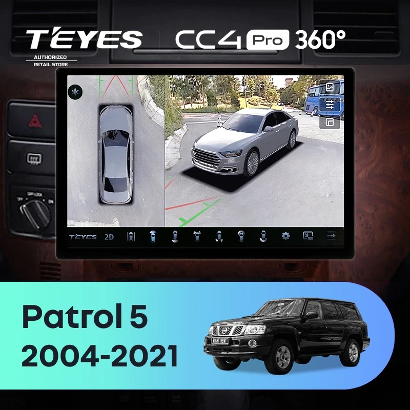 Штатная магнитола Teyes CC4 Pro 360 8/128 Nissan Patrol V 5 Y61 (2004-2021) F3 (13")