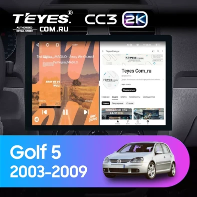Штатная магнитола Teyes CC3 2K 4/32 Volkswagen Golf 5 (2003-2009) F2 (13")