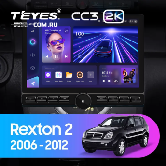 Штатная магнитола Teyes CC3 2K 6/128 SsangYong Rexton Y250 2 (2006-2012) (13&quot; с кнопками)