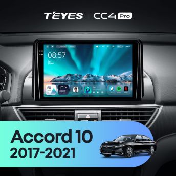 Штатная магнитола Teyes CC4 Pro 12/256 Honda Accord 10 CV (2017-2021) Тип-A