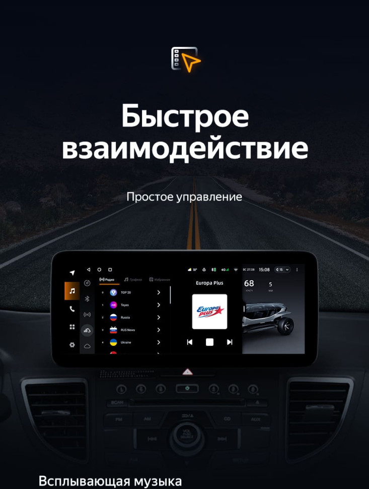 Штатная магнитола Teyes LUX ONE 4/64 Honda CR-V 4 RM RE (2011-2018) Тип-B