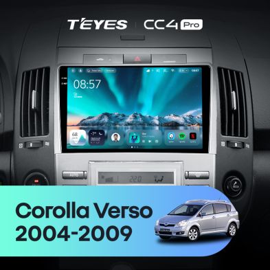 Штатная магнитола Teyes CC4 Pro 12/256 Toyota Corolla Verso AR10 (2004-2009) F2