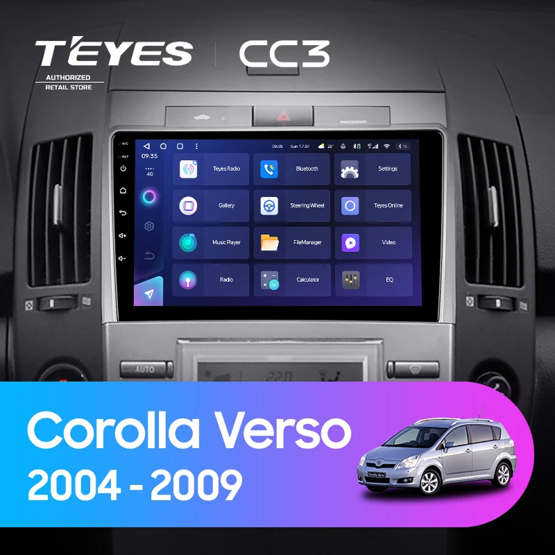 Штатная магнитола Teyes CC3 4/32 Toyota Corolla Verso AR10 (2004-2009) F2