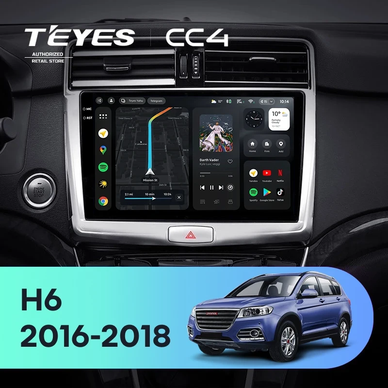 Штатная магнитола Teyes CC4 8/128 Haval H6 (2016-2018)