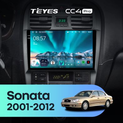 Штатная магнитола Teyes CC4 Pro 12/256 Hyundai Sonata EF рестайлинг (2001-2012)