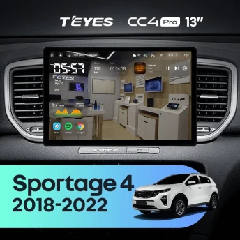 Штатная магнитола Teyes CC4 Pro 12/256 Kia Sportage 4 QL (2018-2022) Тип-A (13")