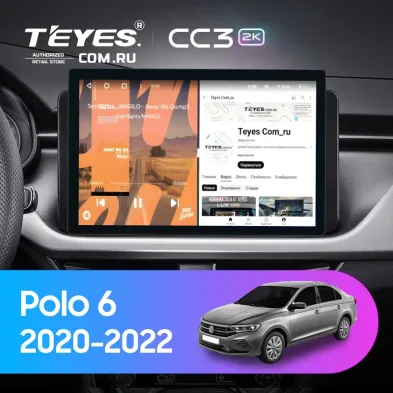 Штатная магнитола Teyes CC3 2K 4/64 Volkswagen Polo 6 (2020-2022) (11")