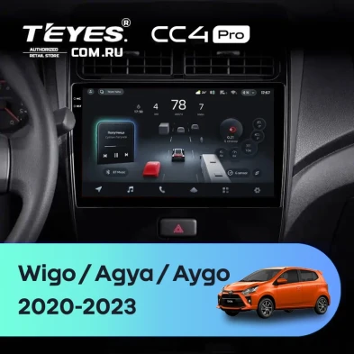 Штатная магнитола Teyes CC4 Pro 8/128 Toyota Wigo/Agya (2020-2023) F1