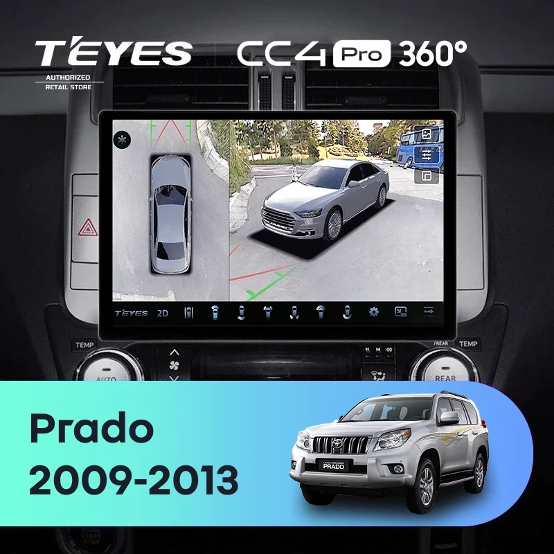 Штатная магнитола Teyes CC4 Pro 360 8/128 Toyota Land Cruiser Prado 150 (2009-2013) F2 Тип-A (11")