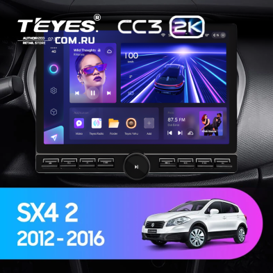 Штатная магнитола Teyes CC3 2K 6/128 Suzuki SX4 2 (2012-2016) (13" с кнопками)