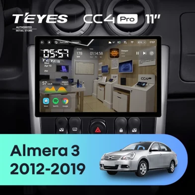 Штатная магнитола Teyes CC4 Pro 12/256 Nissan Almera 3 G15 (2012-2019) F2 (11")