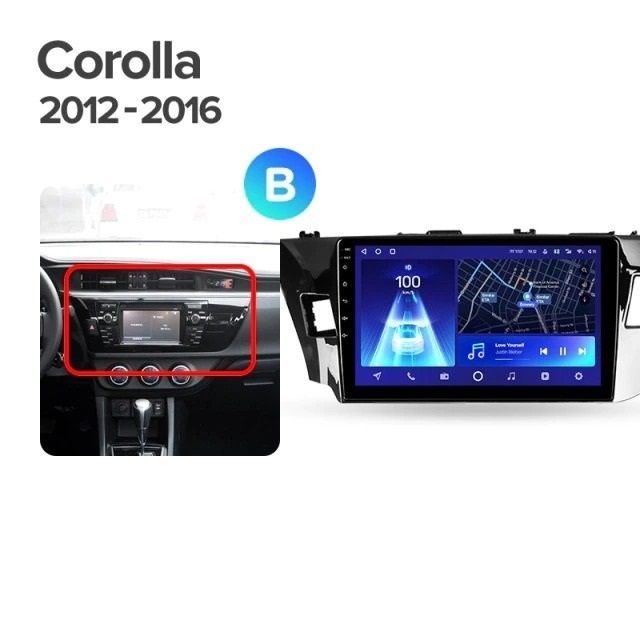 Штатная магнитола Teyes CC2L Plus 1/16 Toyota Corolla (2012-2016) Тип-B