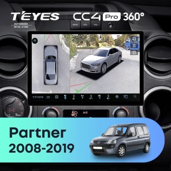 Штатная магнитола Teyes CC4 Pro 360 12/256 Peugeot Partner (2008-2019) (13")